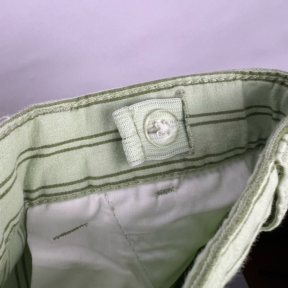Cat & Jack, Flat-Front Shorts, Green Stripe, Cotton Stretch, Adjustable Waist - Picture 9 of 9